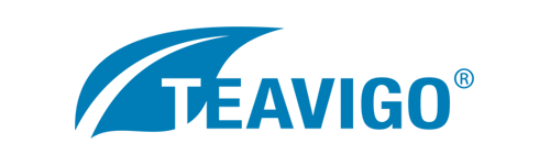 Logo von Teavigo, mit hohem EGCg Grüntee Extrakt.